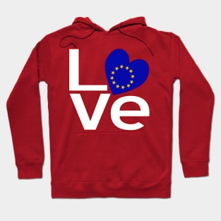 White Red European Union LOVE Hoodie